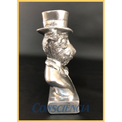 ESTATUETAS BODE PRATA EM GESSO