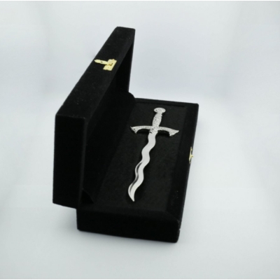 Mini Espada Flamigera Niquelada - Com Estojo